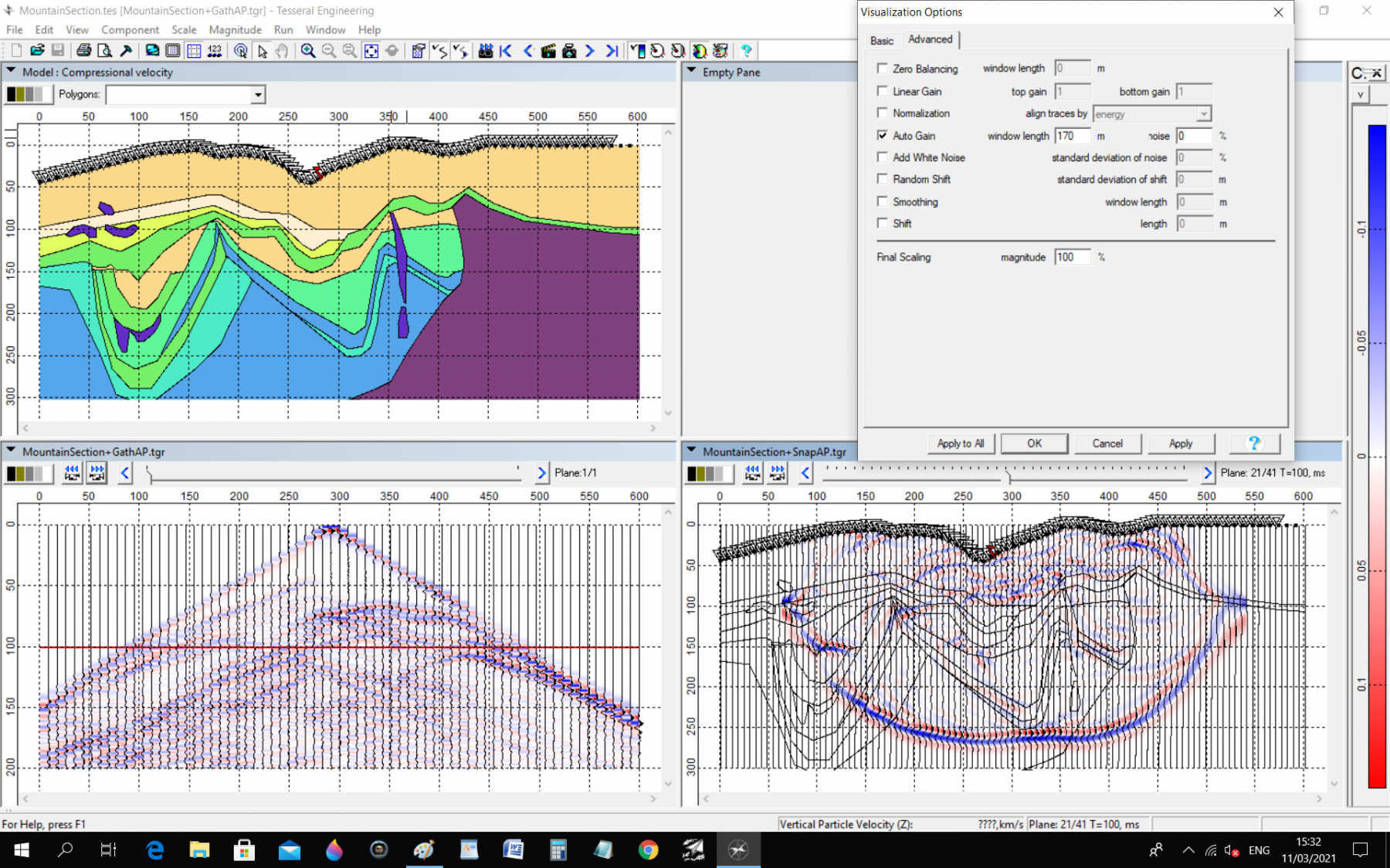 Software for seismic data modelling Tesseral Engineering